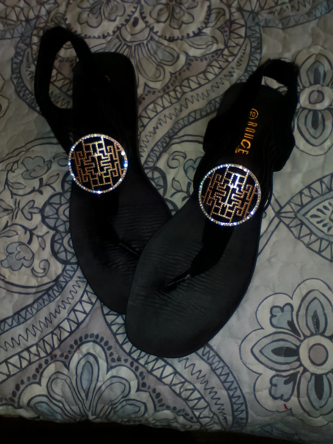 Black ROUCE Sandals with Embellished Detail