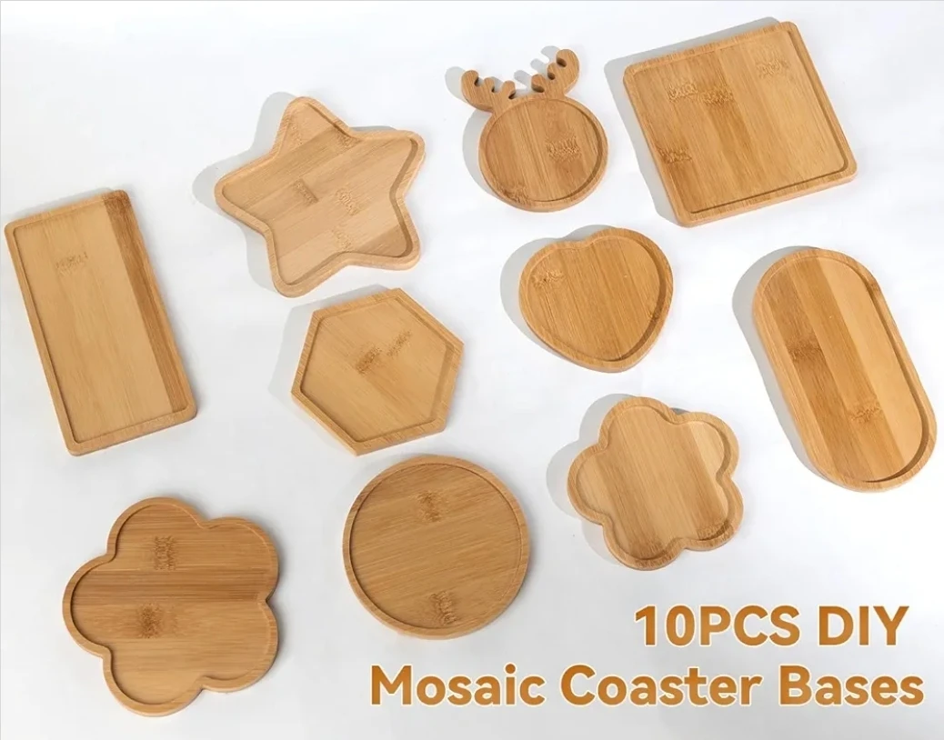 10pcs Wooden Assorted Shapes Coaster Bases - photo 4
