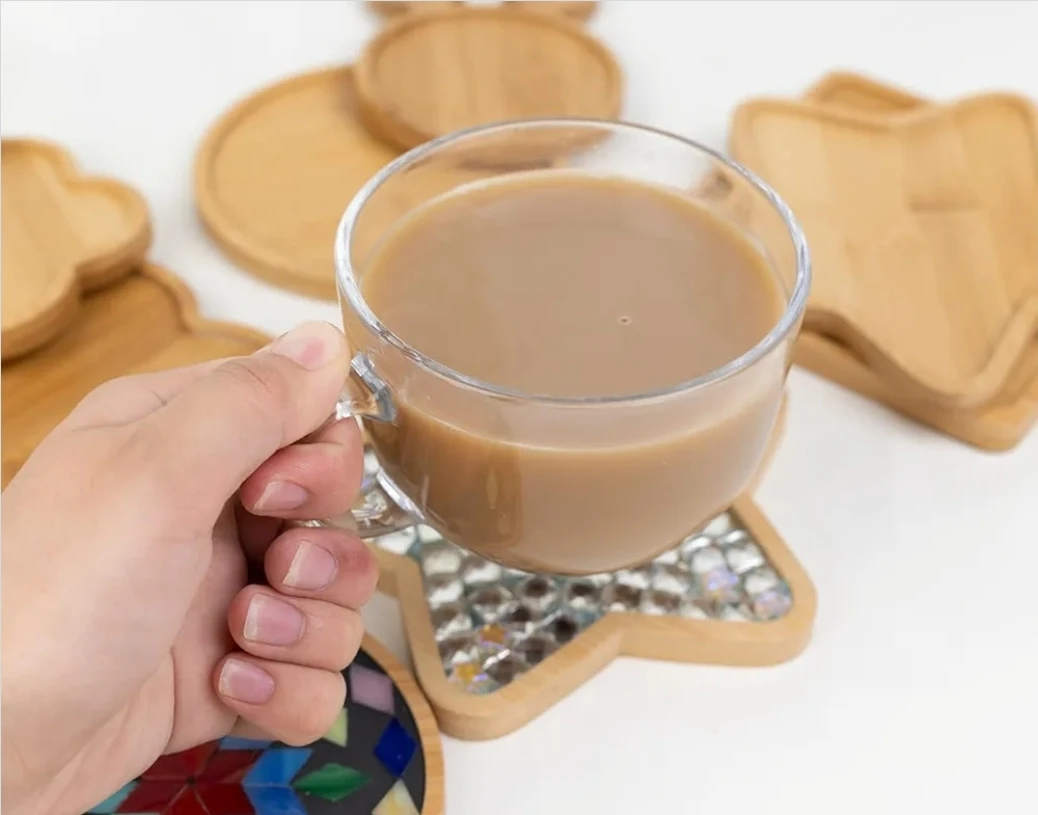 10pcs Wooden Assorted Shapes Coaster Bases - photo 5