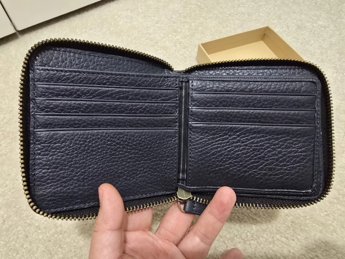 JAYDEN & MILES Genuine Leather Zip Around Wallet (Dark Blue) - photo 2