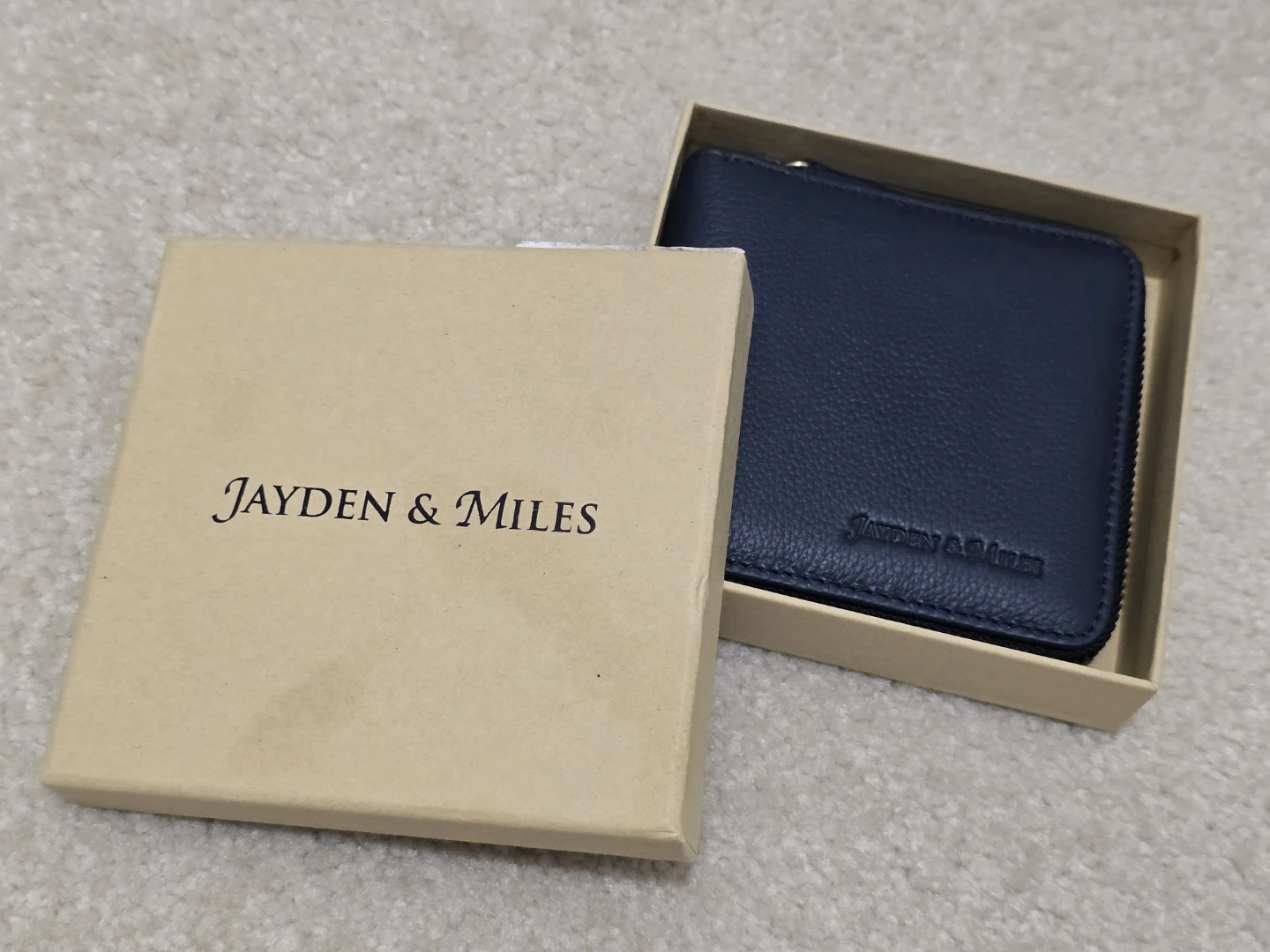 JAYDEN & MILES Genuine Leather Zip Around Wallet (Dark Blue) - photo 5