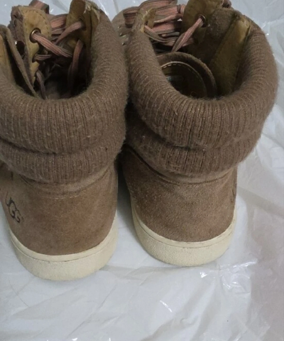 UGG Women's Brown Suede & Knit High-Top Sneakers - photo 4