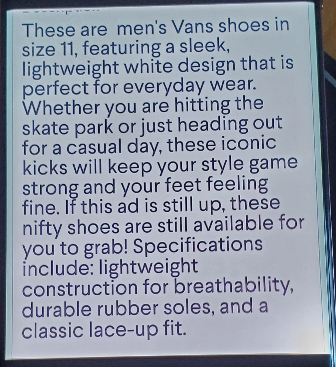Men's  Vans Shoes Size 11 - photo 5