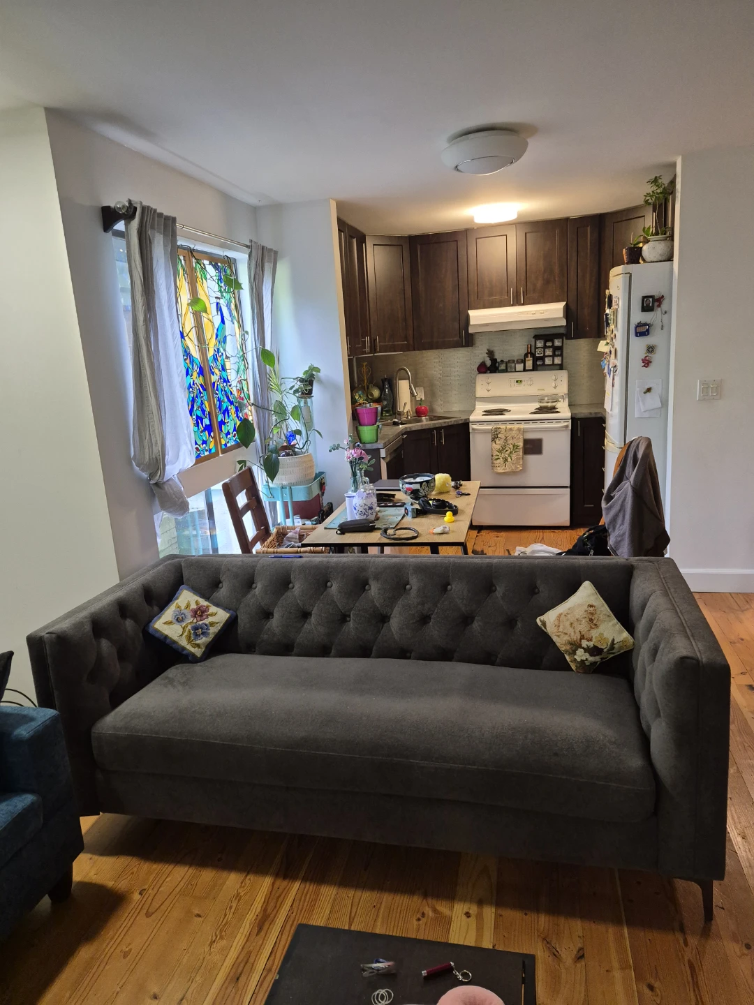 Grey Tufted Sofa - photo 3