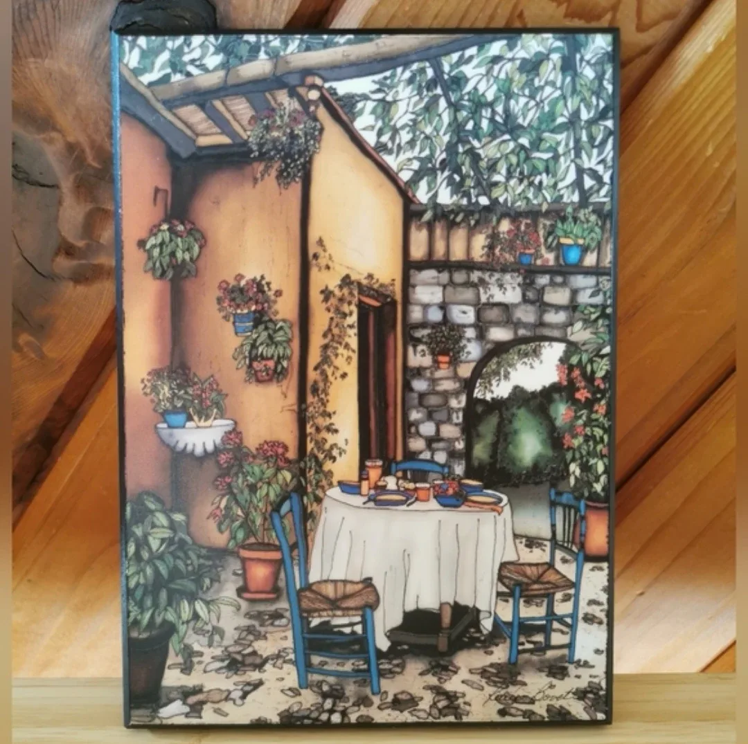 Renée Bovet "Breakfast on the Terrace" Art