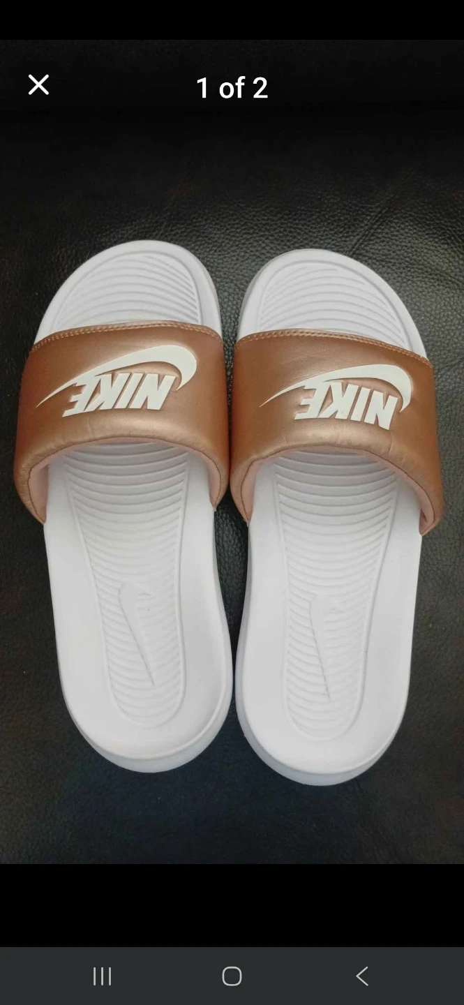 Nike Women's Kawa Shower Slide Sandals Rose Gold White Size 7