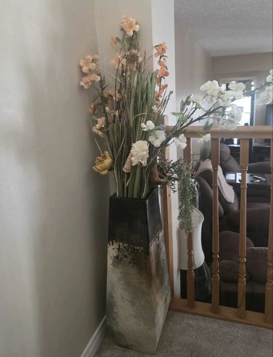 Tall Decorative Vase with Faux Flowers - photo 2