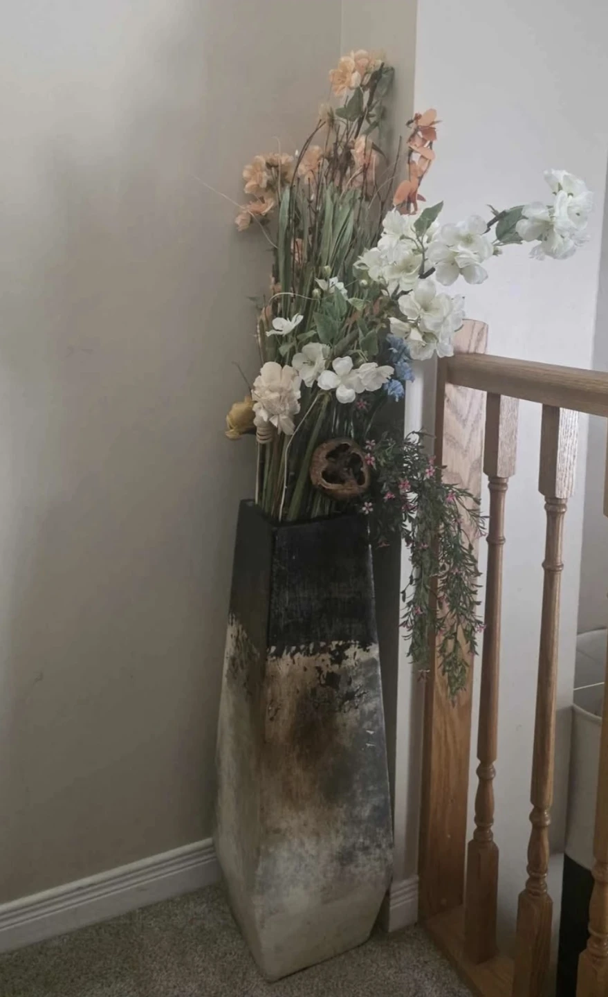 Tall Decorative Vase with Faux Flowers - photo 3