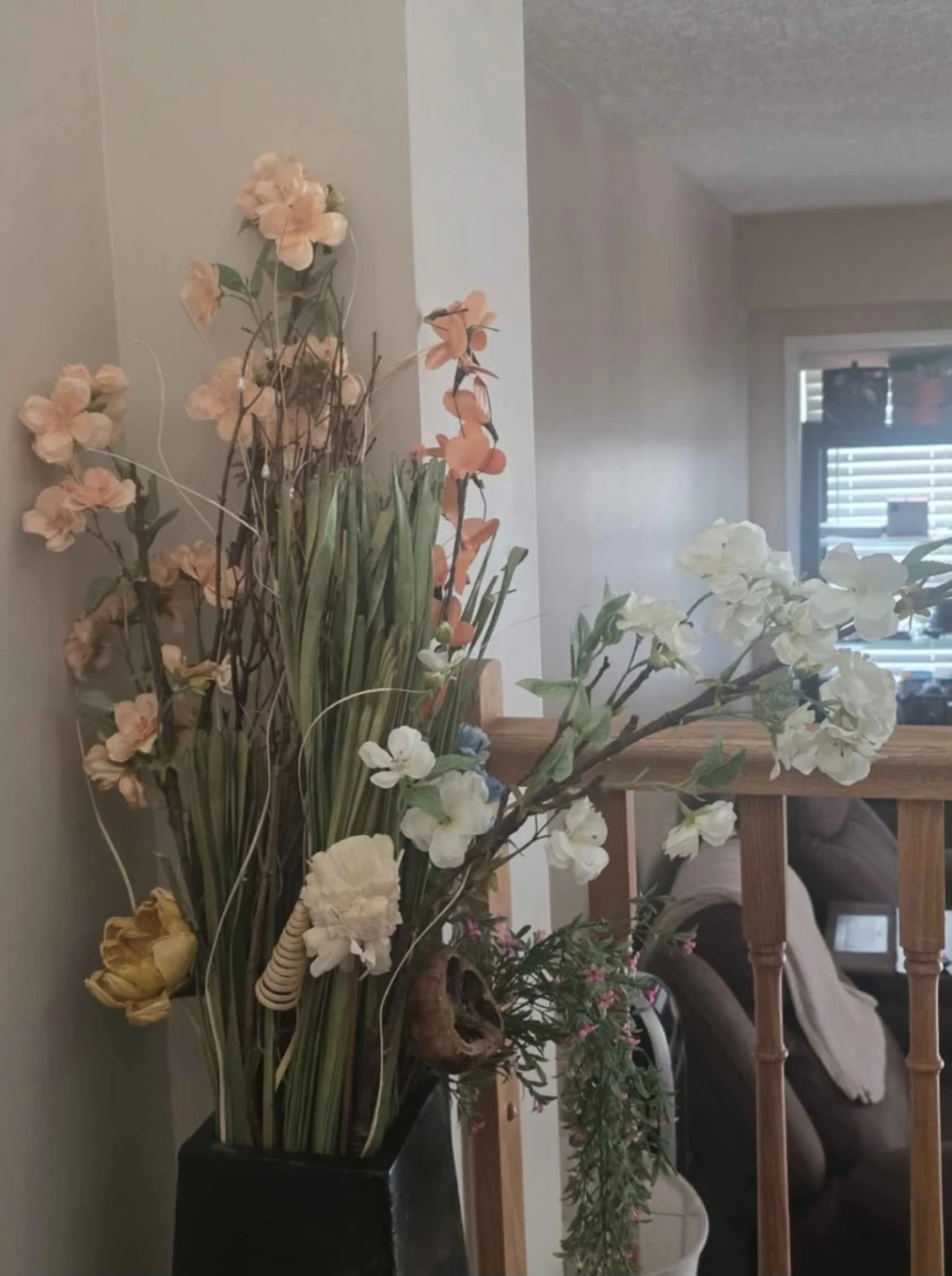 Tall Decorative Vase with Faux Flowers - photo 5