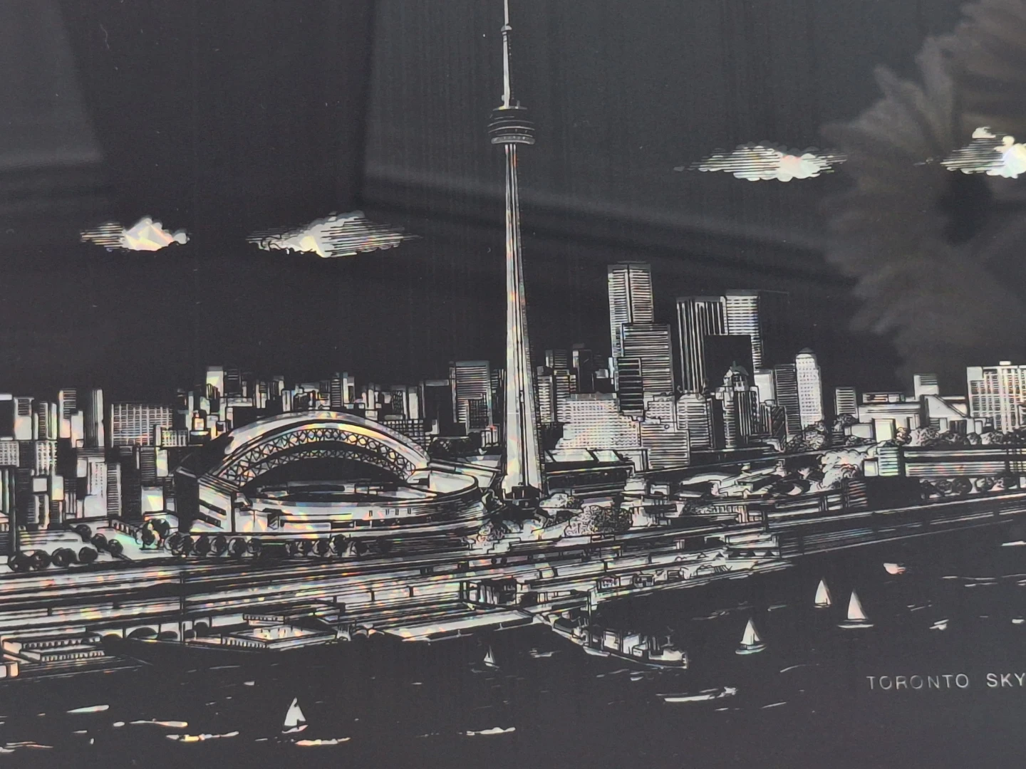 Toronto Skyline Foil Scratch Framed Art - photo 3