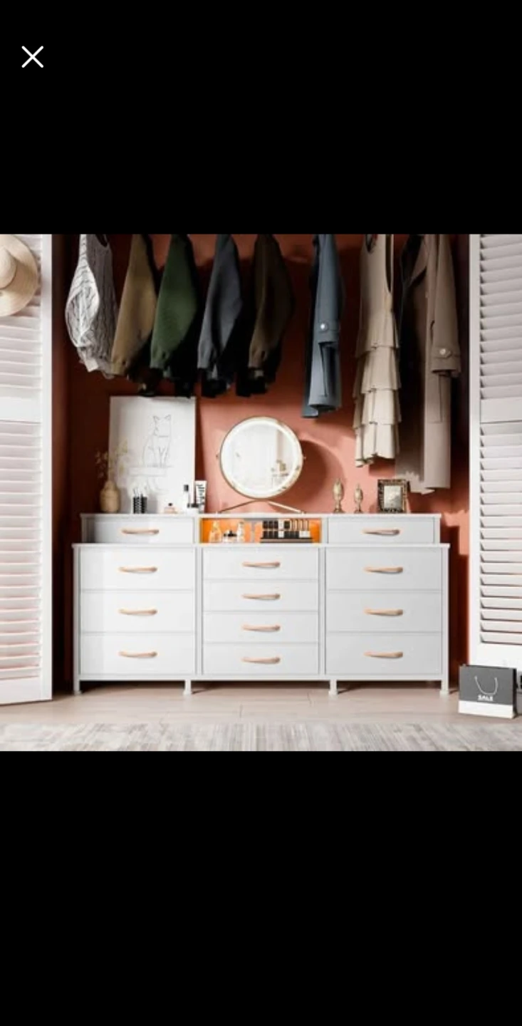 White Dresser with RGB LED Strip Lights - photo 2