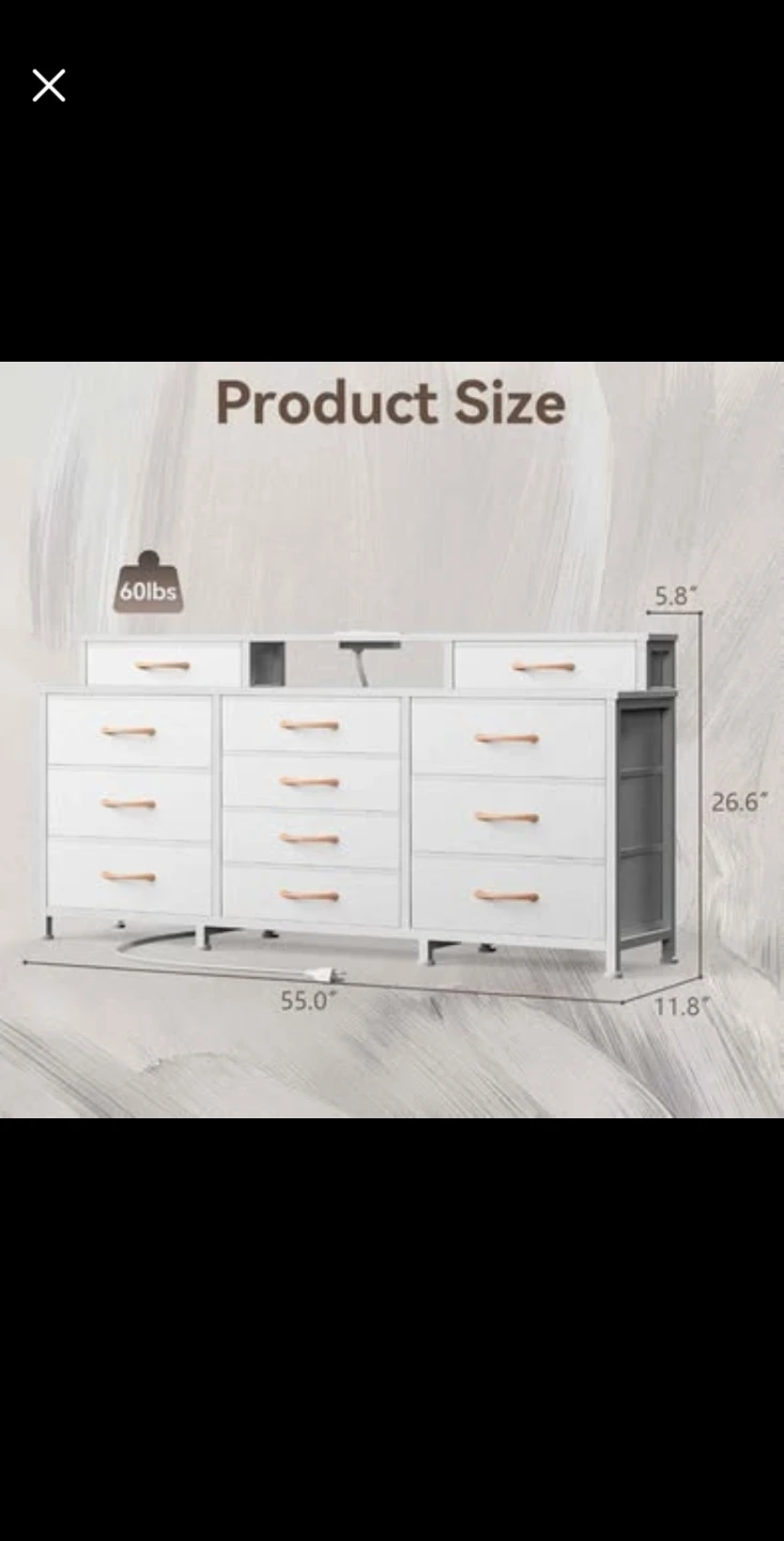 White Dresser with RGB LED Strip Lights - photo 4