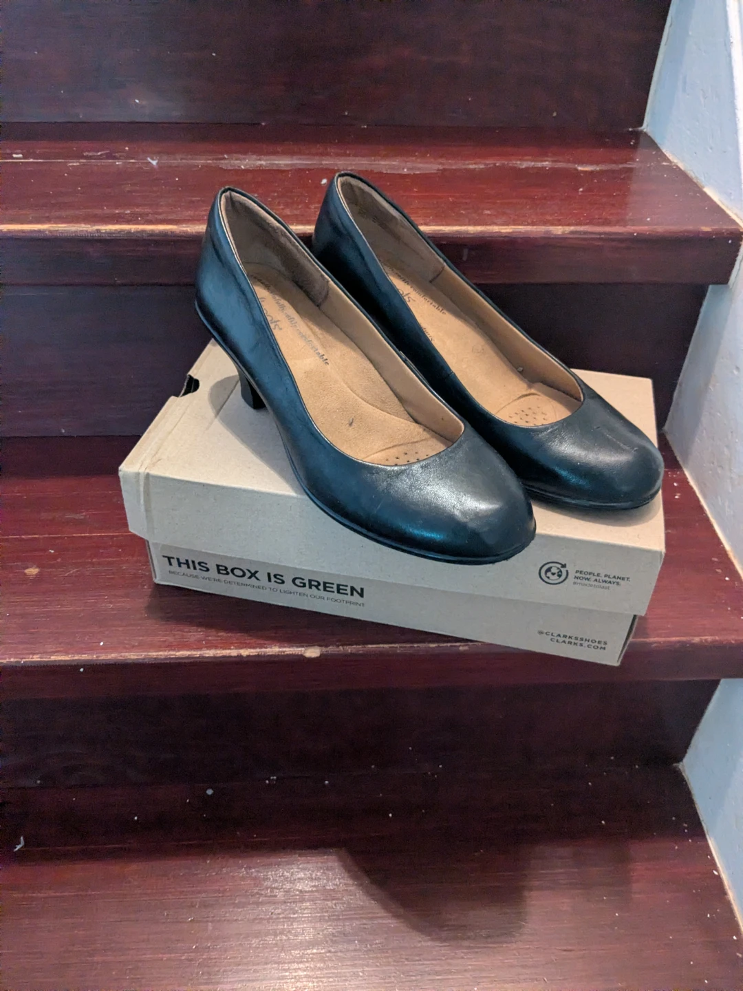 Clarks Women's Black Leather Heels