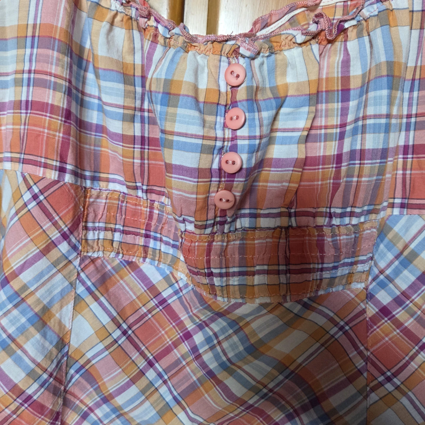 Women's Plaid Mini Dress with Button Front - photo 3