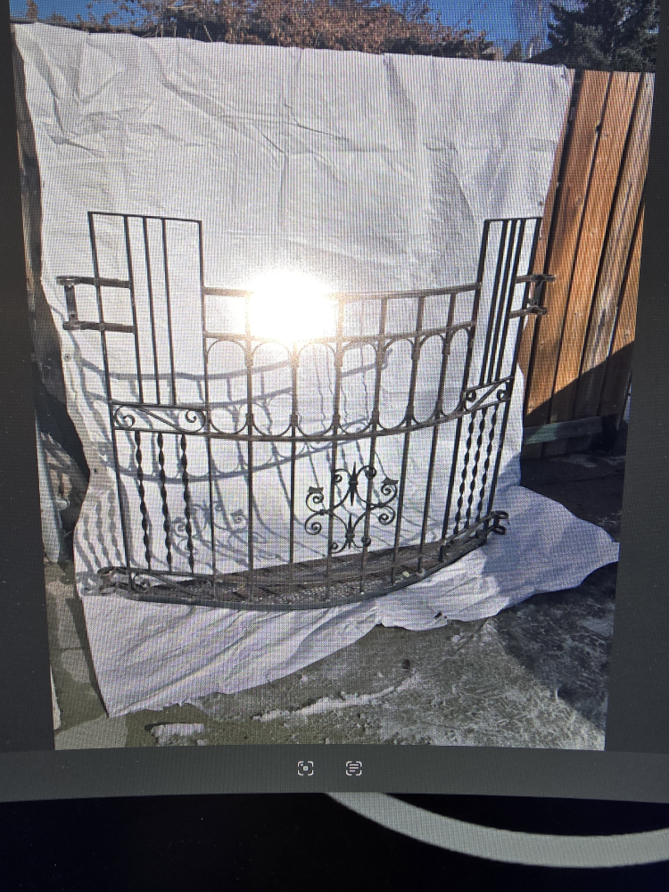Custom One-of-a-Kind Recycled Wrought Iron Juliet Balcony