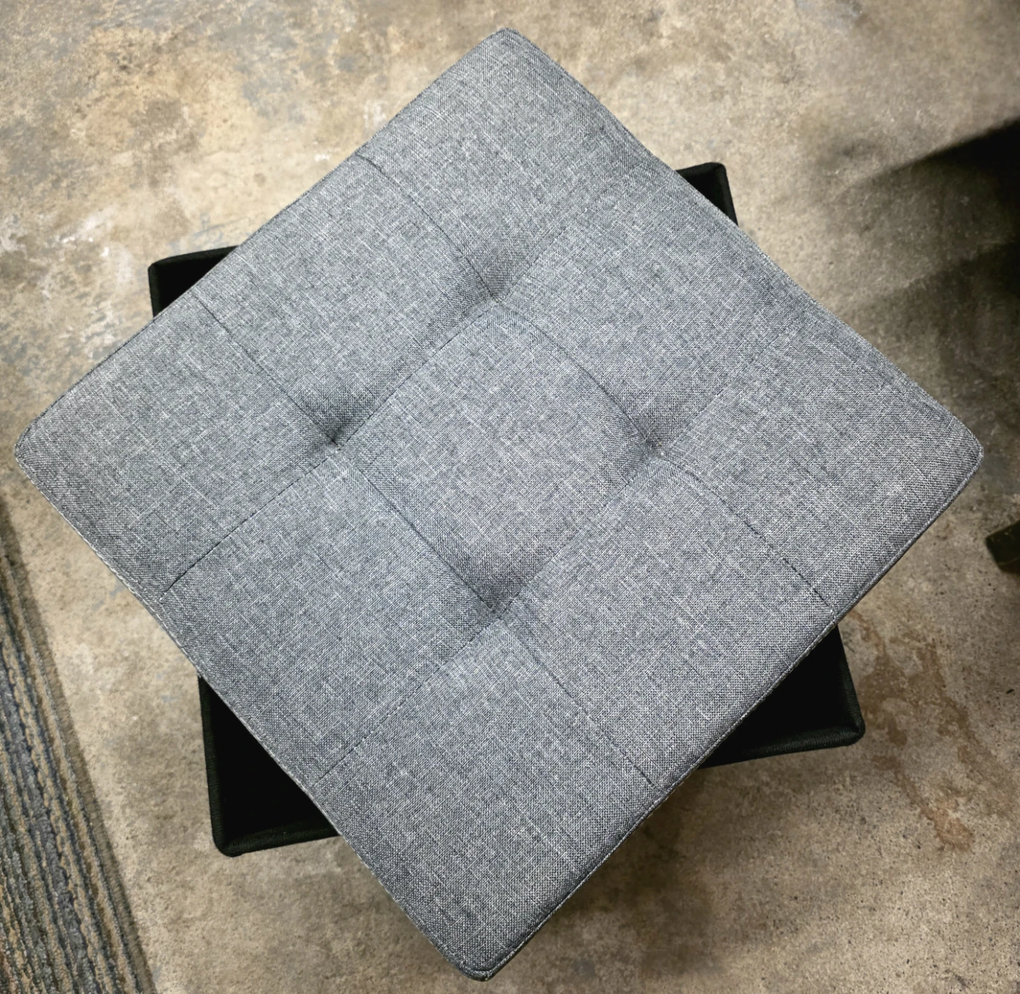 Gray Foldable Fabric Storage Ottoman - photo 2