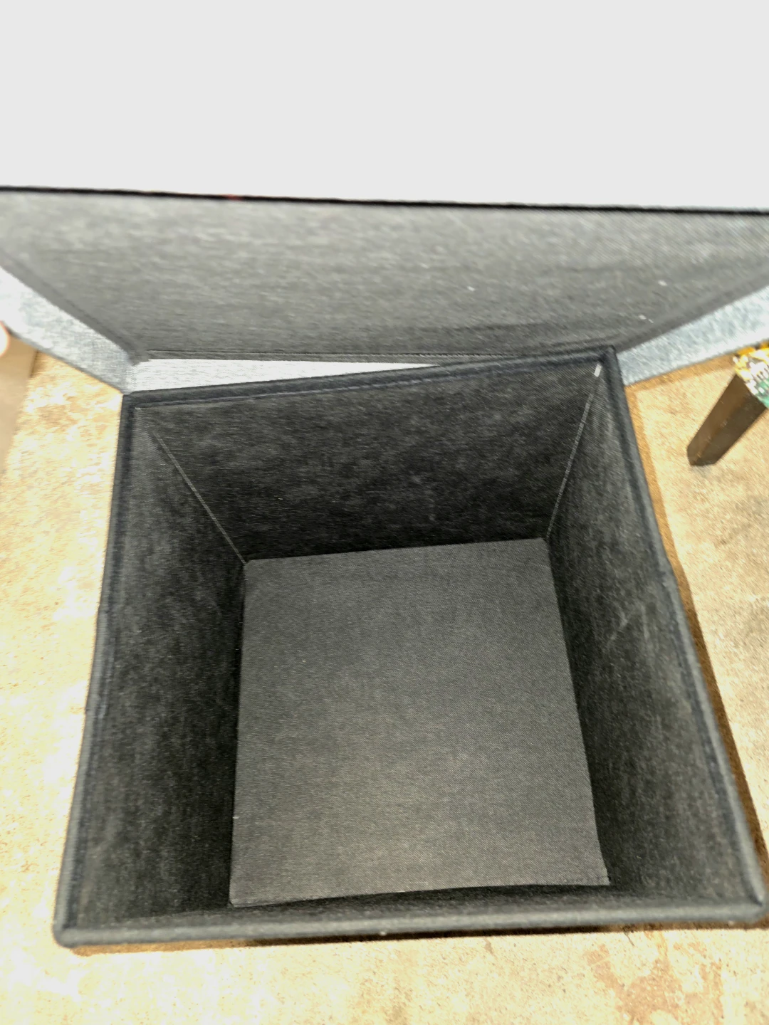 Gray Foldable Fabric Storage Ottoman - photo 3
