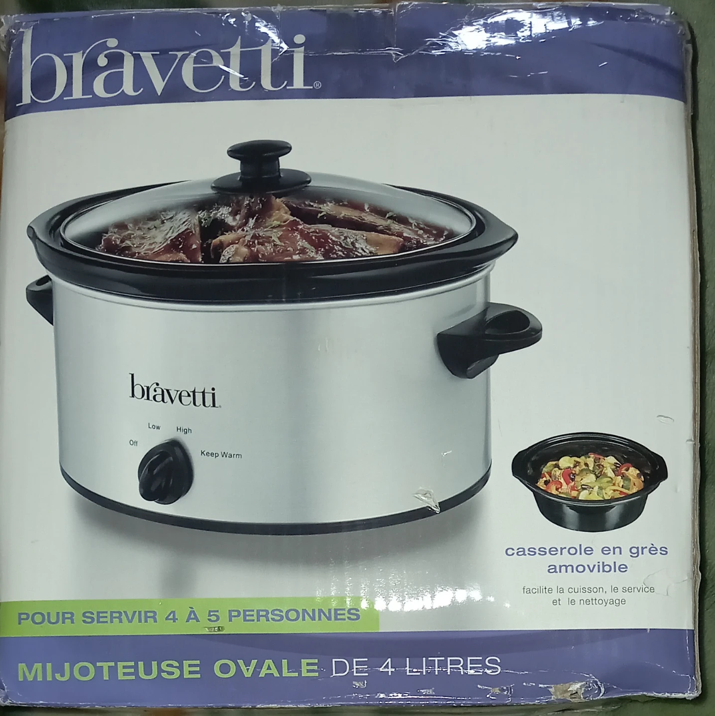 Bravetti Oval Slow Cooker - 4 Litres
