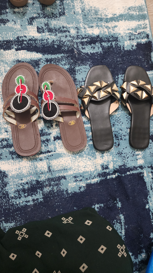 Black Studded Flat Sandals