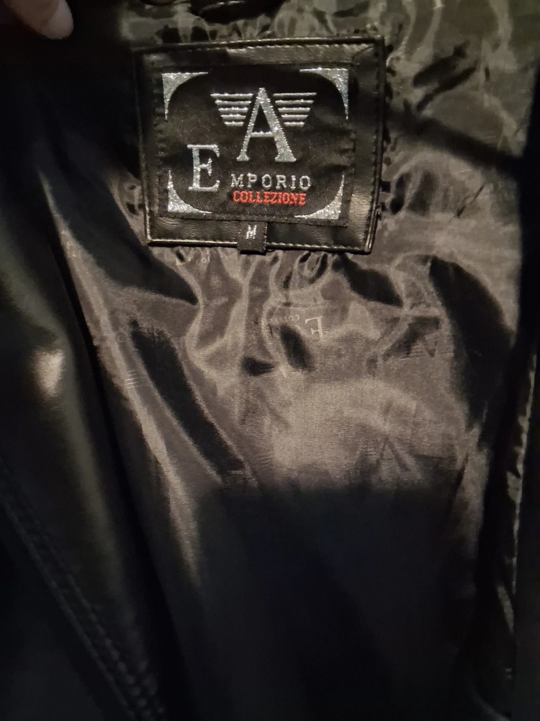 Emporio Collezioane Black Faux Leather Jacket - Size M - photo 2