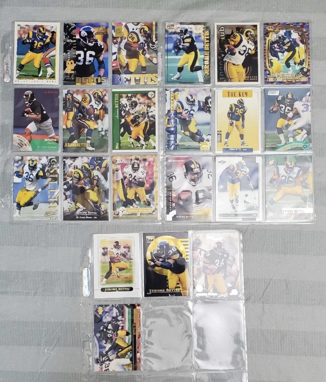 22 card NFL HOF Jerome Bettis lot