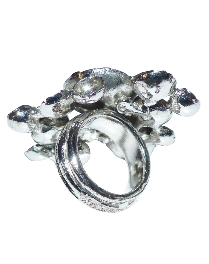 Yves Saint Laurent Silver Tone Abstract Ring - photo 4