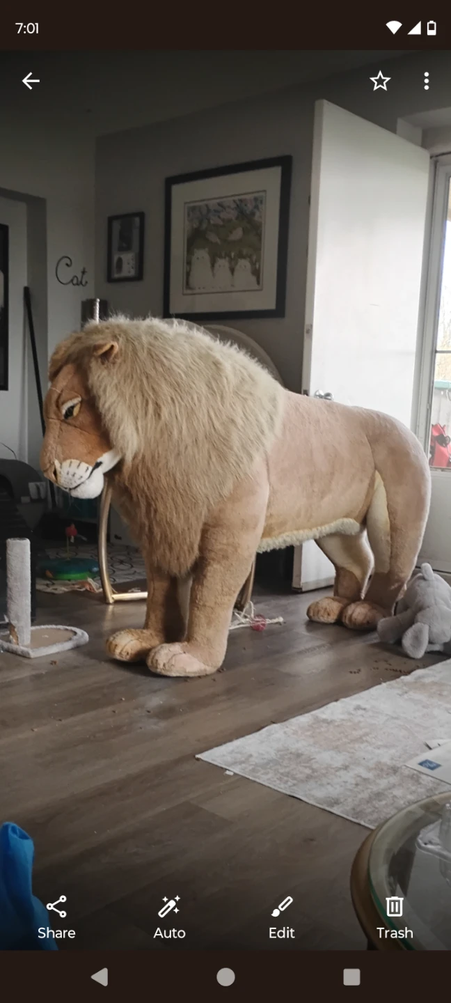 Large plush lion stuffed animal prop