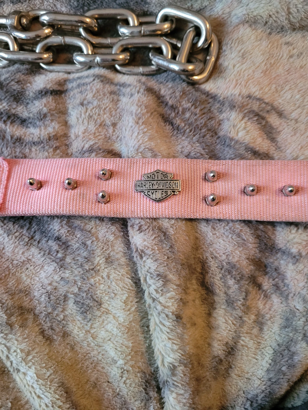 Harley-Davidson Pink Dog Collar and Chain Leash Set - photo 2