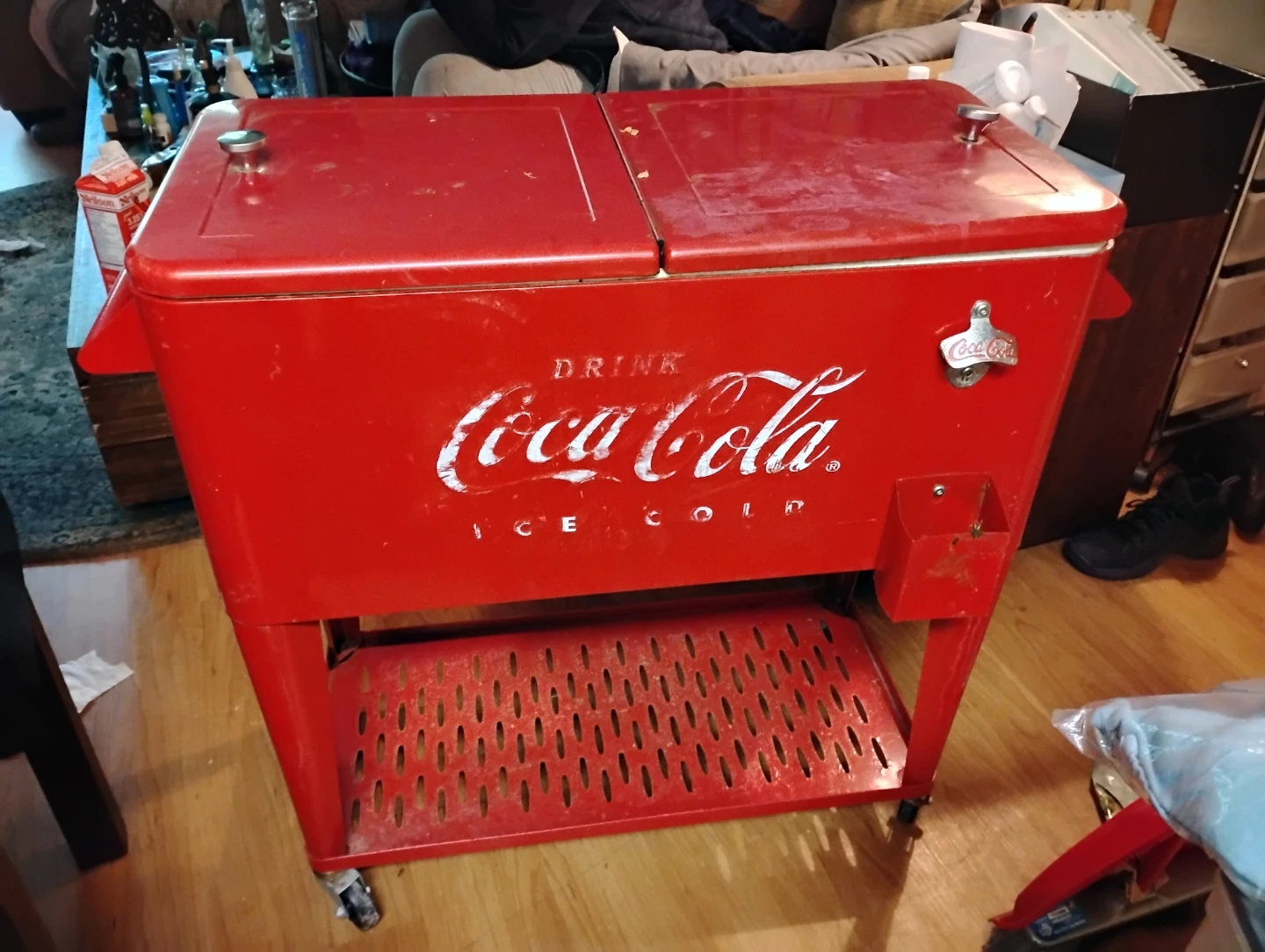 Coca-Cola Rolling Cooler Cart