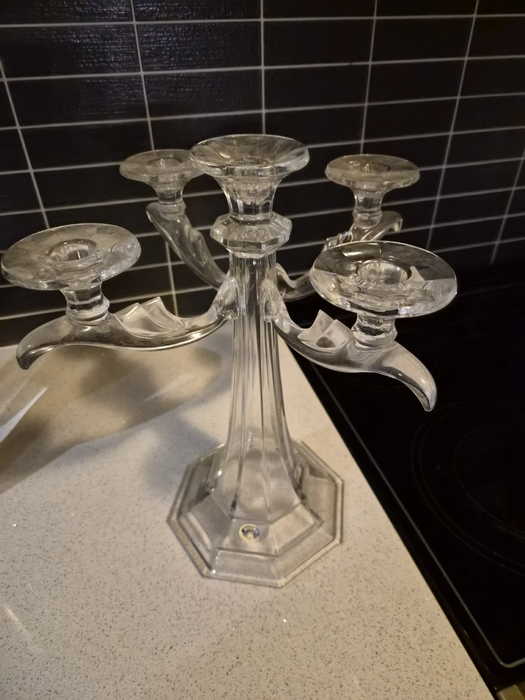 Bohemia Crystal Glass Candelabra