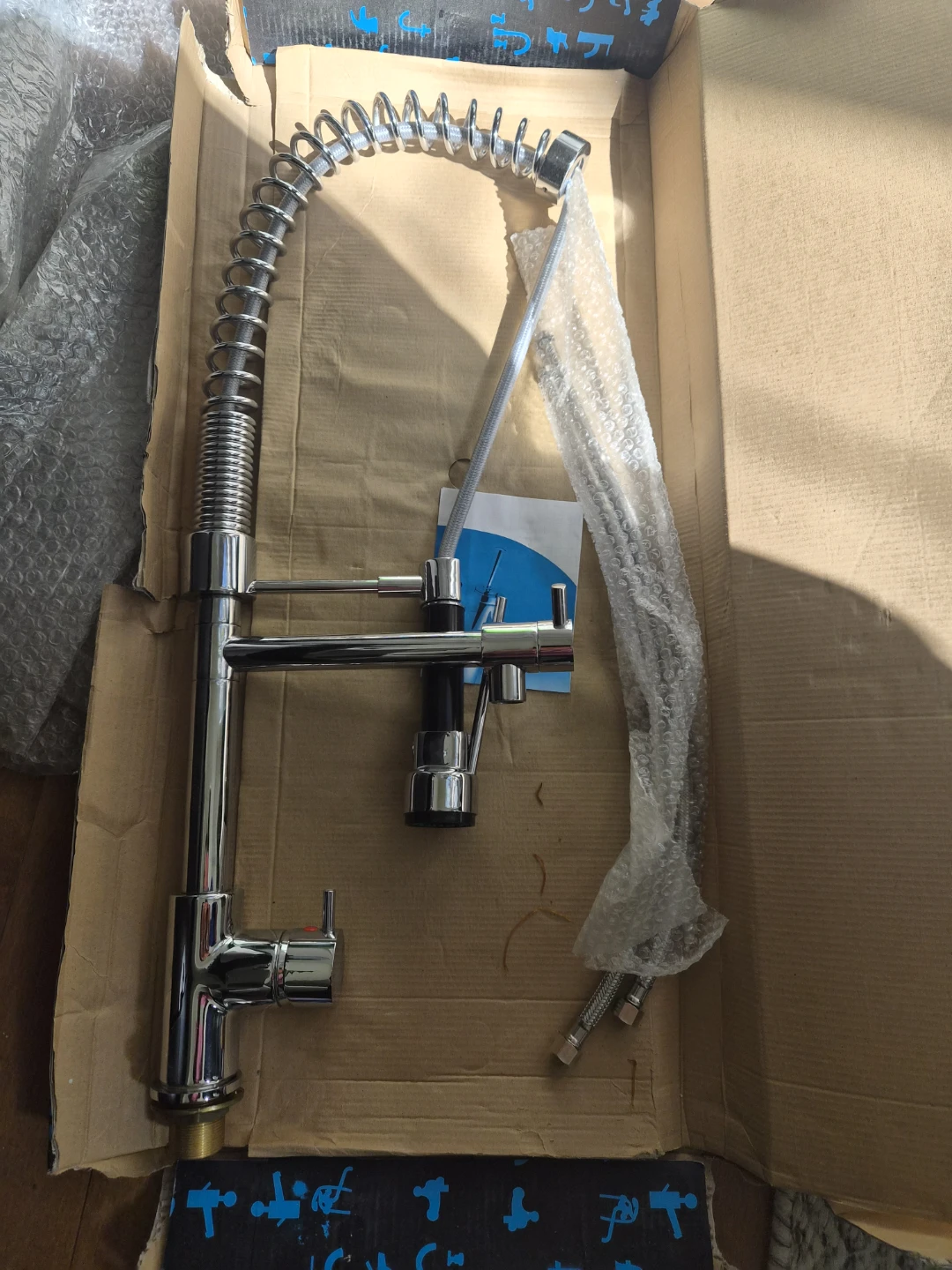 Chrome Coil Kitchen Faucet with Pull-Down Sprayer