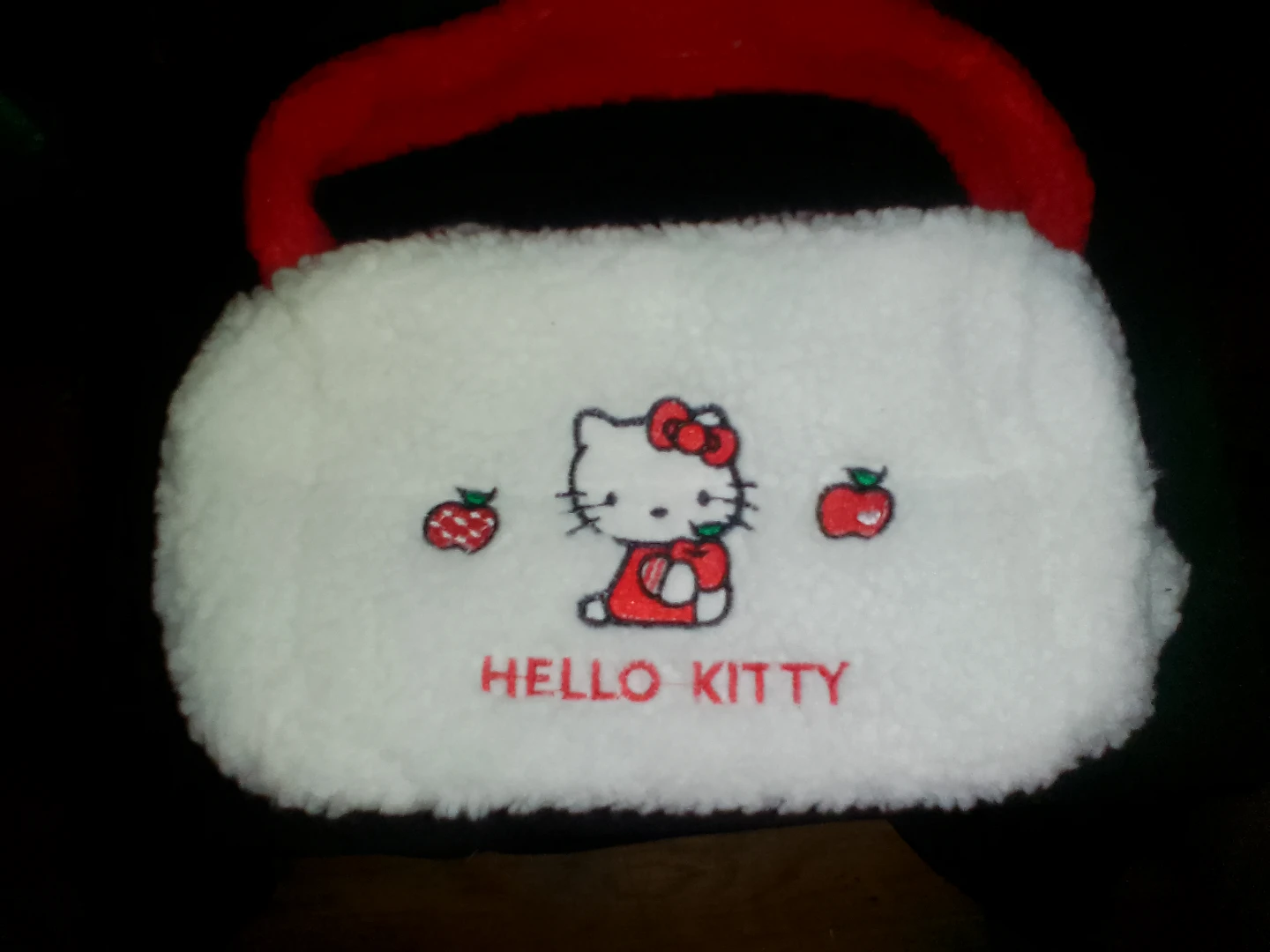Hello Kitty Plush Handbag with Red Handle