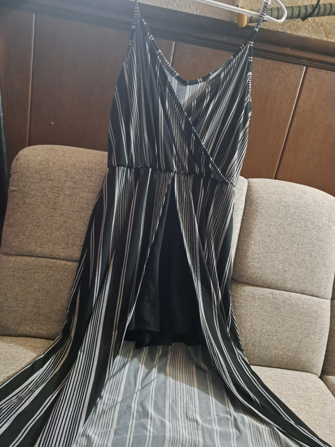 Striped Wrap Maxi Dress