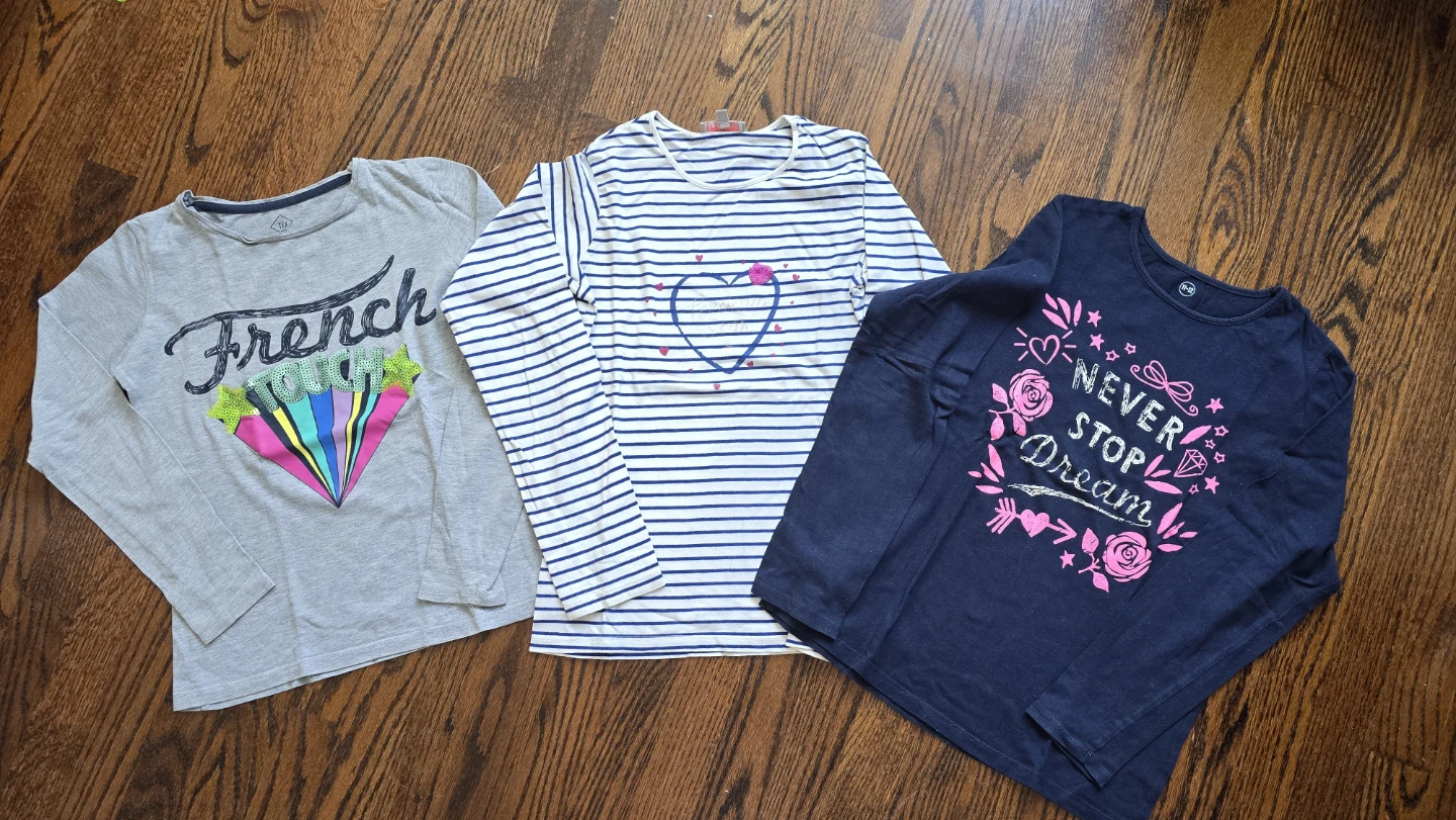3 Long Sleeve Girls Shirts bundle Size 11-12Y
