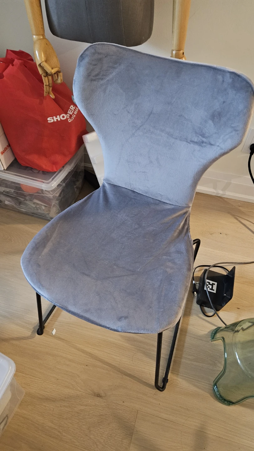 Teal Accent Chair with new gray cover - photo 2