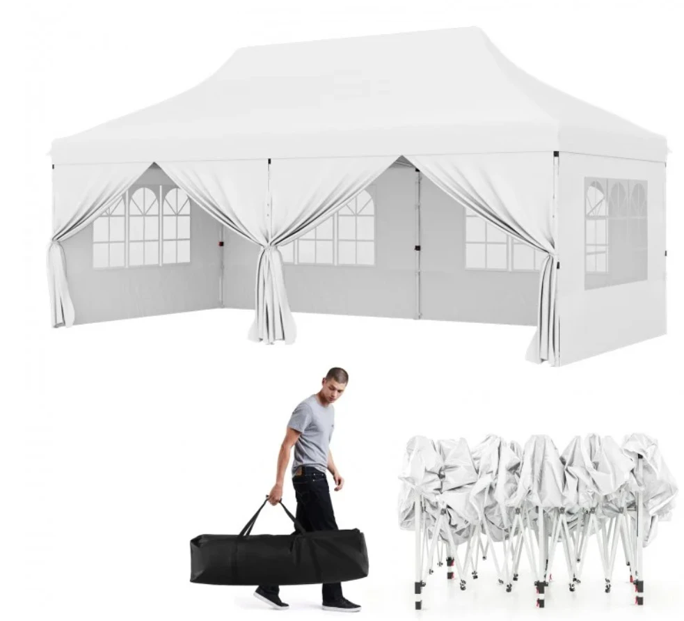 10 x 20 Feet Instant Pop up Canopy Tent 6 Sidewalls Windows - photo 3