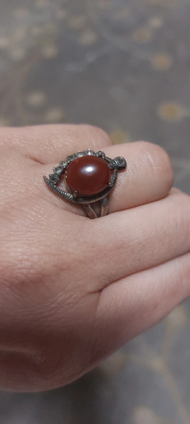 Sterling Silver Carnelian Pendant and Ring Set - photo 2
