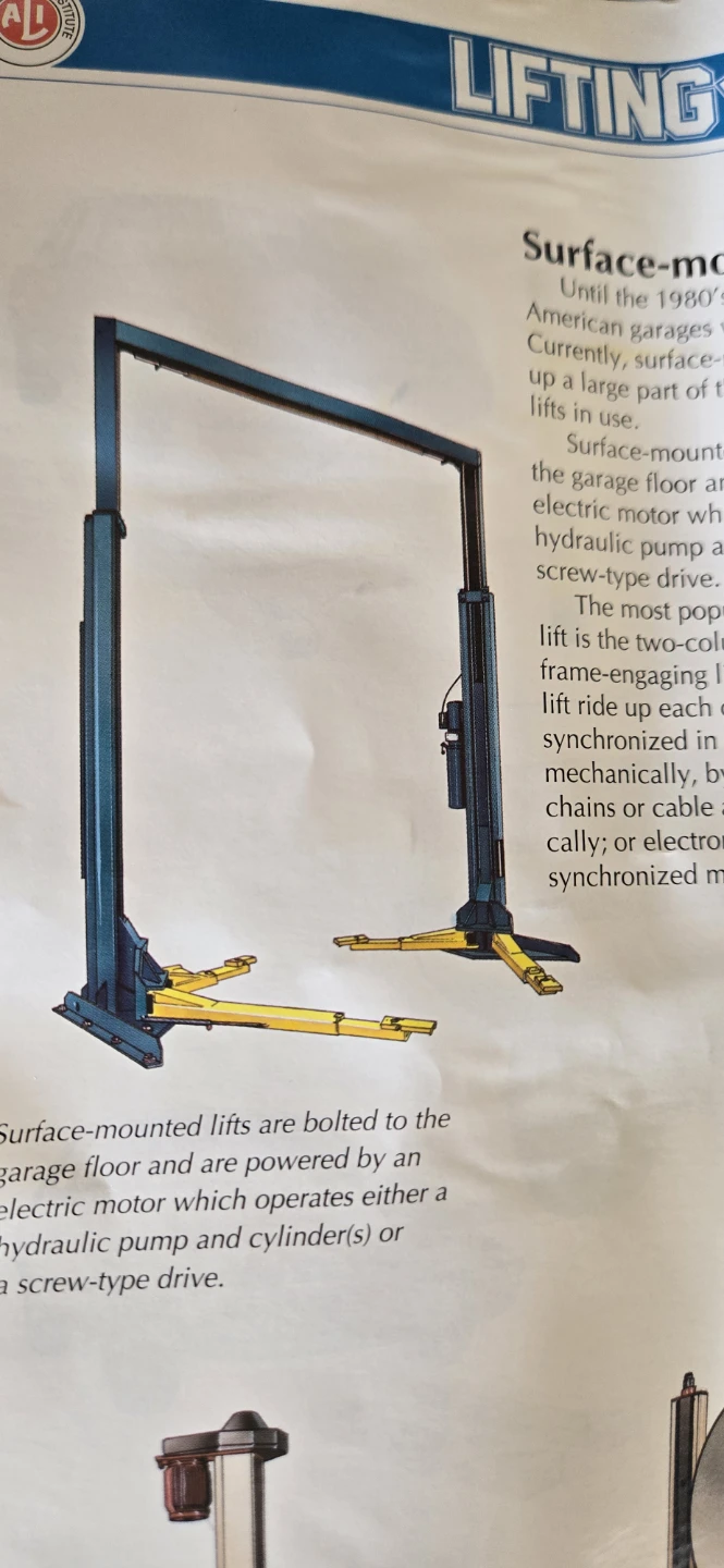 Blue Two-Post Car Lift