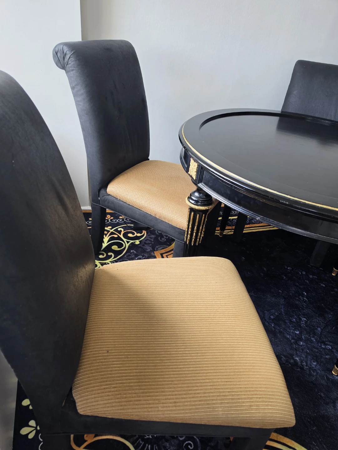 Black Round Dining Table with 4 Chairs - photo 4