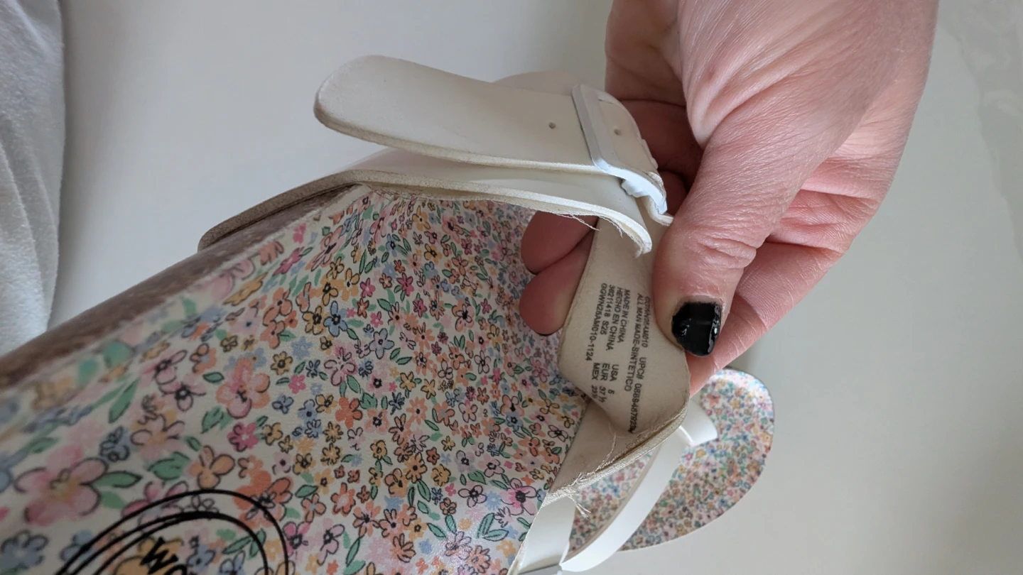 Wonder Nation White Floral Cork Footbed Sandals Size 5 - photo 3