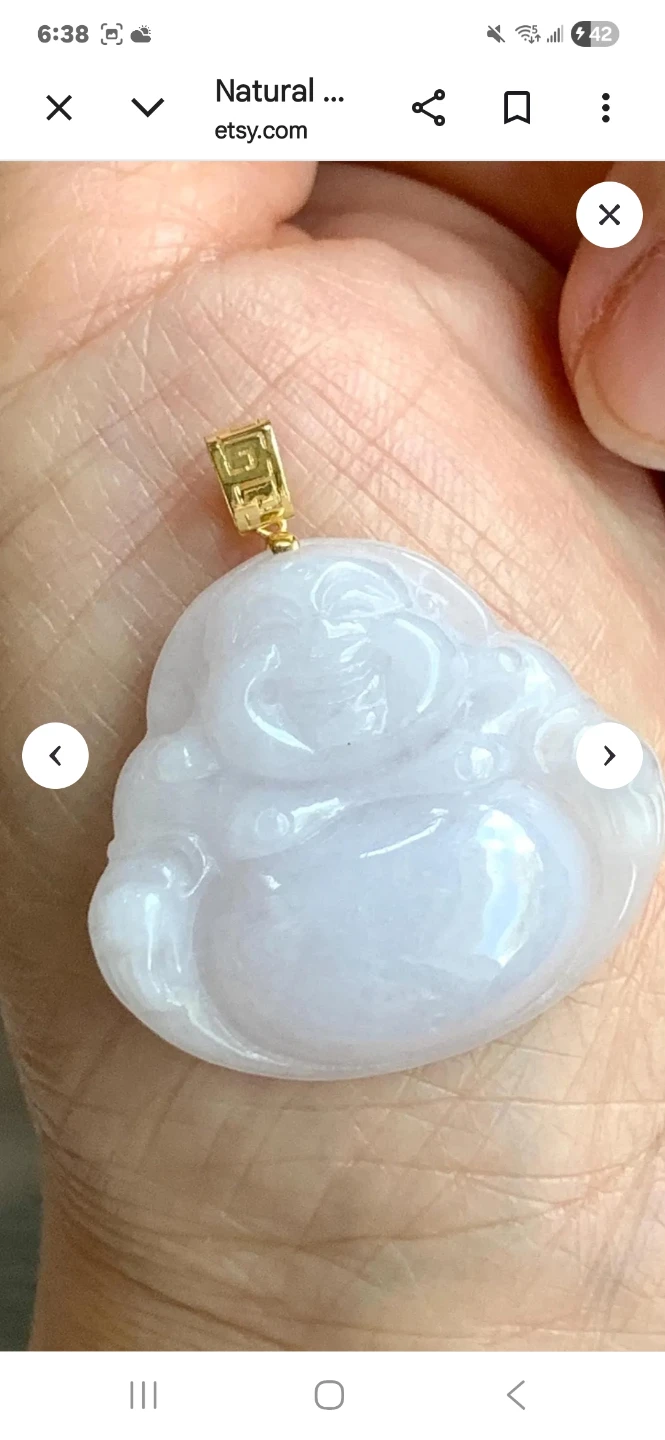 White Jade Buddha Pendant