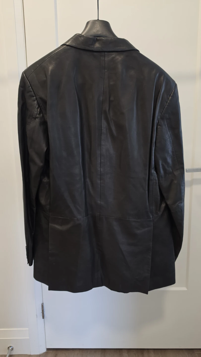 Harry Rosen Black Leather Blazer Size 52. (L or XL) - photo 2