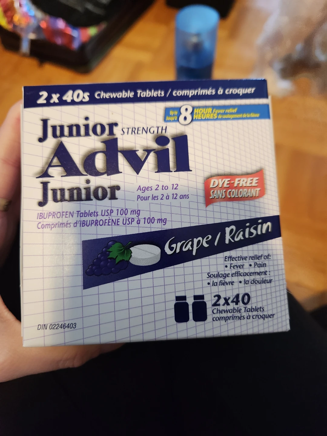 Junior Advil Chewable Tablets Grape 2x40ct
