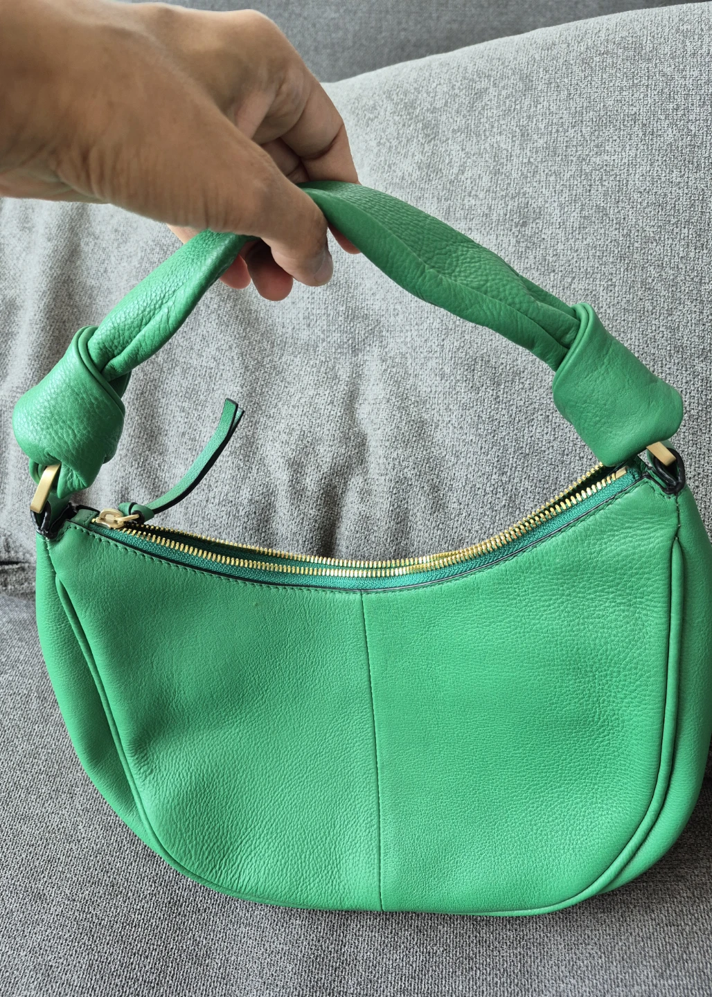 John Lewis Green Leather Shoulder Bag - photo 2