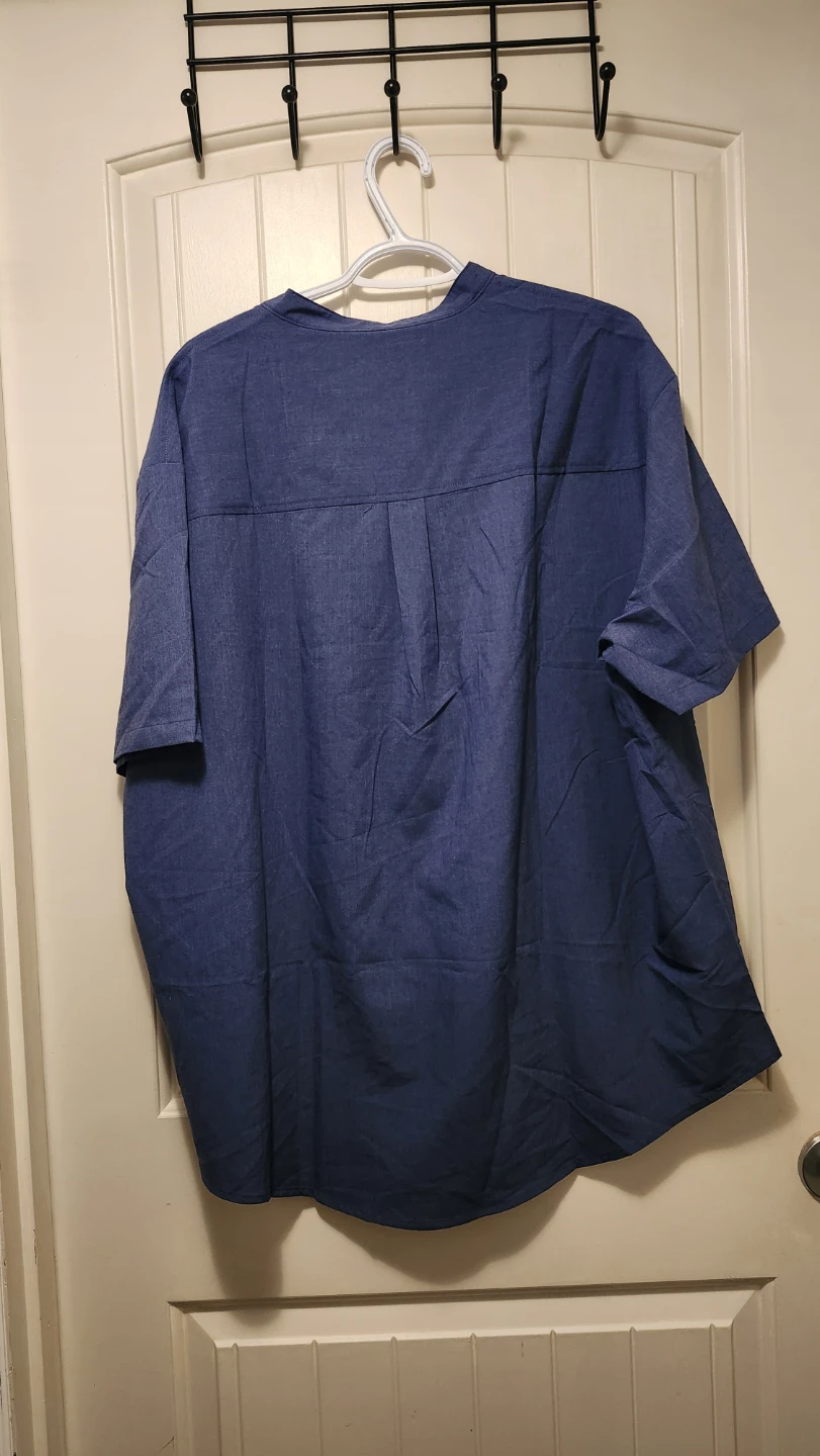 COOFANDY Men's 2XL Blue Short Sleeve Henley Shirt - photo 2