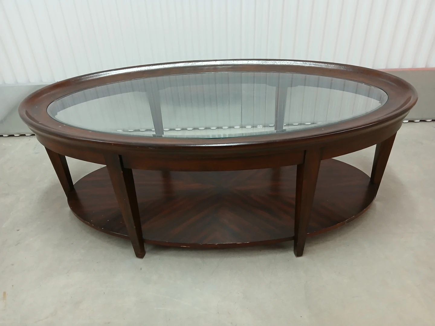 Oval Coffee Table with Glass Top