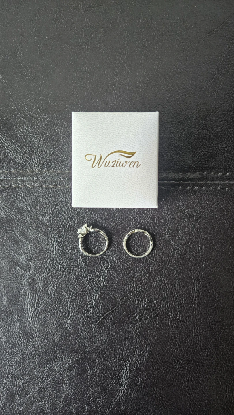 Size 6 Sterling Silver Wedding Set