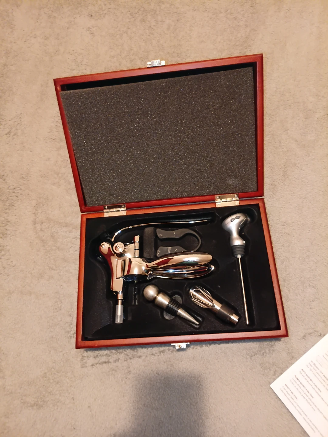 Wooden Box Wine Accessory Set - photo 2