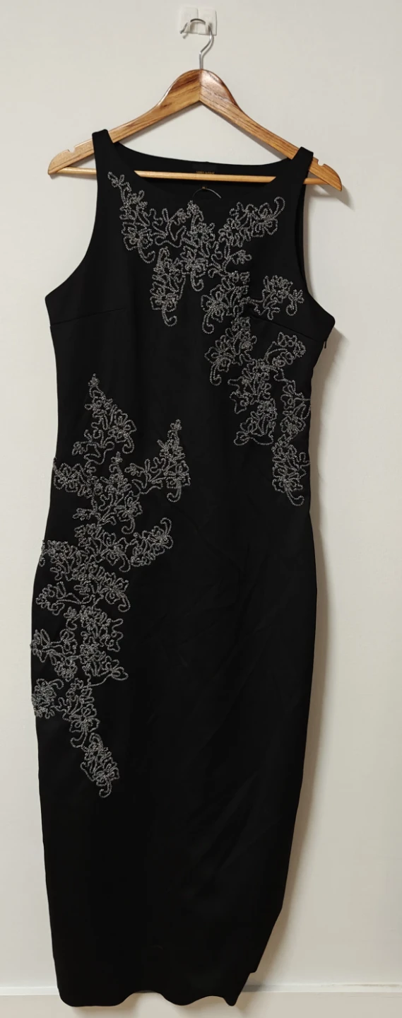 Black Embellished Sheath Dress