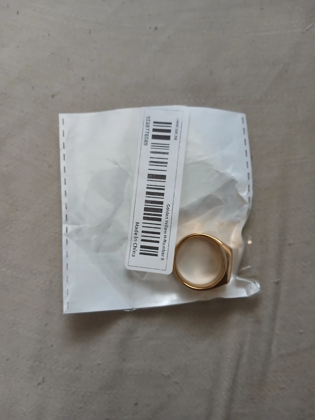 18K Gold Plated 304L Stainless Steel Ring With Letter H - photo 2